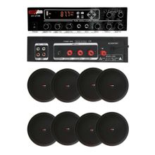 Lastvoice Black Small-7 Tavan Hoparlör ve Anfi Ses Sistemi Paketi