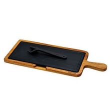 Lava 17x37 cm Siyah Ahşap ve Döküm Demir Hot Plate Servis Tahtası