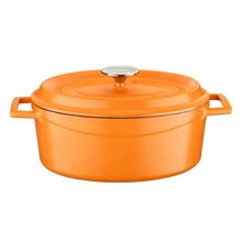 Lava 21x27 cm Parlak Siyah Taban Mat Turuncu Döküm Oval Tencere