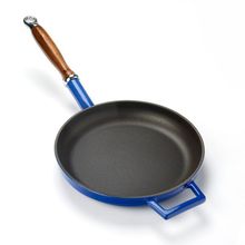 Lava 24 cm Ahşap Saplı Mavi Döküm Kızartma Tavası