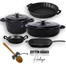Lava 5X New Heritage Serisi Siyah Döküm Demir Tencere & Tava Seti