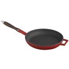 Lava Ahşap Kulplu 28 cm Kırmızı Kızartma Tavası