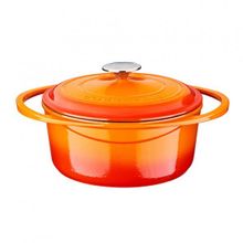 Lava Çap 24 cm Turuncu Döküm Yuvarlak Tencere