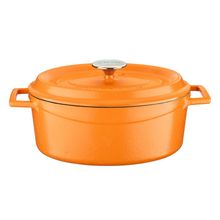 Lava Döküm 21x27 cm Demir Yekpare Kulplu Spring Serisi Turuncu Oval Tencere