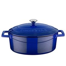 Lava Folk Oval 25 cm Mavi Döküm Tencere