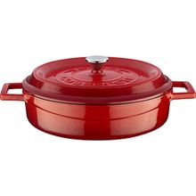 Lava Glaze Kırmızı Yayvan 24 cm Döküm Tencere