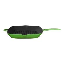 Lava Grill 28x28 cm Metal Saplı Cam Kapaklı Yeşil Grill Tava