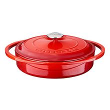 Lava Heritage Serisi Çok Amaçlı Döküm Demir Kapak 28 cm Kırmızı Yayvan Tencere