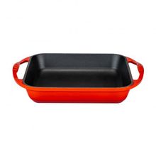 Lava Kırmızı 26x26 cm Döküm Kulplu Kare Kızartma Tavası