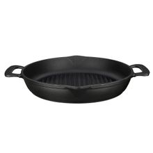 Lava Metal Kulplu 32 cm Siyah Döküm Yuvarlak Izgara Tava