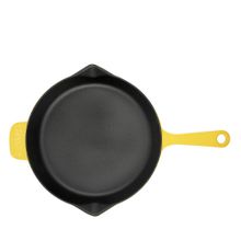 Lava Metal Saplı 28 cm Parlak Siyah Taban Mat Sarı Döküm Izgara Tava