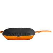 Lava Metal Saplı 28x28 cm Turuncu Döküm Izgara Tava