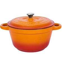 Lava New Heritage Serisi 24 cm Döküm Döküm Demir Kapak Yuvarlak Turuncu Tencere