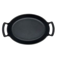 Lava Oval Kulplu 27x20 cm Kırmızı Döküm Tava