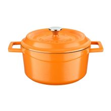 Lava Trendy Kapak Mat Kırmızı 24 cm Döküm Demir Spring Yuvarlak Tencere