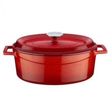 Lava Trendy Serisi 23x29 cm Kırmızı Döküm Oval Tencere