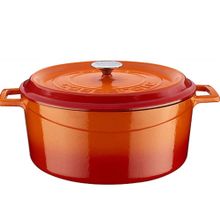 Lava Trendy Turuncu Yuvarlak 32 cm Döküm Tencere
