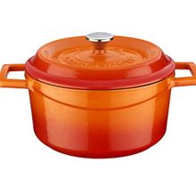 Lava Trendy Yuvarlak 20 cm Turuncu Demir Döküm Derin Tencere