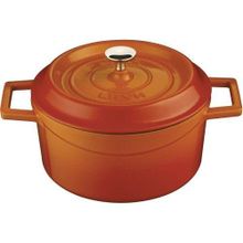 Lava Turuncu Metal Döküm Yuvarlak 20 cm Tencere