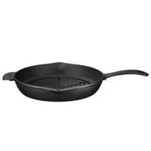 Lava Yuvarlak Metal Kulplu 28 cm Döküm Izgara Tava