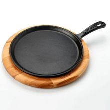 Lava Yuvarlak Metal Saplı ve Ahşap Altlıklı Pancake Tavası