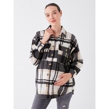 LC Waikiki Maternity Ekose Uzun Kollu Hamile Oduncu Gömlek Ceket - Standart - Siyah