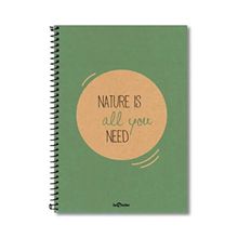 Le Color 2015074/2 Yeşil A4 Eco Kraft Spiralli Kareli Defter