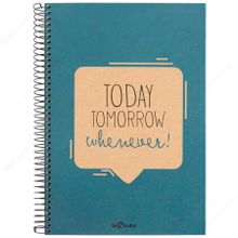 Le Color 2015075/3 Mavi 17x24 Eco Kraft Spiralli Düz Defter