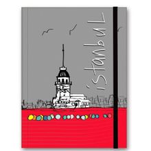 Le Color Çizgili Lastikli Kız Kulesi Renkli İstanbul Defter