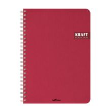 Le Color Kraft Ofis Spiralli Çizgili Kırmızı Defter
