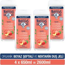 Le Petit Marseillais Beyaz Şeftali ve Nektarin 4x650 ml Duş Jeli
