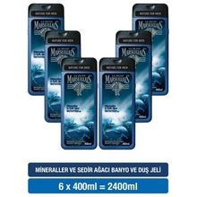 Le Petit Marseillais Men 6x400 ml Mineraller ve Sedir Ağacı Duş Jeli