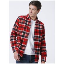 Lee Cooper 221 LCM 2410033153 Ekose Kırmızı-Lacivert Erkek Gömlek