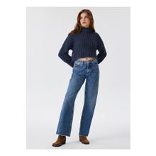 Lee Cooper 231 LCF 241011 Dik Yaka Örgü Indigo Kadın Kazak