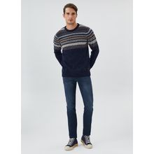 Lee Cooper 231 LCM 241003 O Yaka Jakarlı Lacivert Erkek Kazak