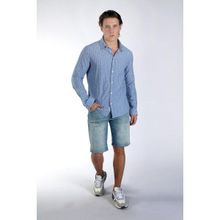 Lee Cooper 242 LCM 241006 Mavi Nisjos Erkek Dokuma Gömlek