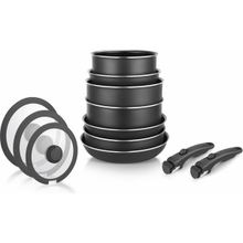 Leggno All-in-One Titanium 12 Parça Tencere ve Tava Seti