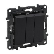 Legrand 768303 Raventi Füme Üçlü Anahtar