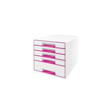 Leitz 5214 Wow Metalik Pembe 5 Çekmeceli Evrak Rafı