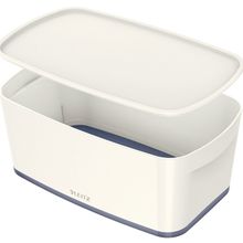 Leitz 52191001 A5 MyBox KapaklıParlak Görünüm Plastik Beyaz Gri Küçük 5 l Saklama Kutusu