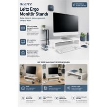 Leitz 6434001 Ergo Beyaz Monitör Standı