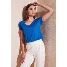 Lela 5862000 Saks V Yaka Rahat Kesim Kadın Bluz