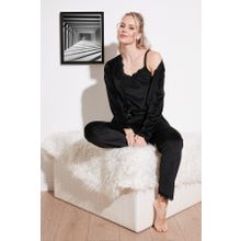 Lela 6095545 Siyah Kadın Pijama Takımı