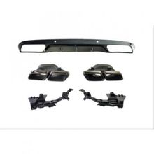 Leon Part Çmk Mercedes W205 C63 Sedan Siyah Difüzör Siyah Egzoz Seti