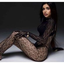 Leopar Desen Vücut Çorabı