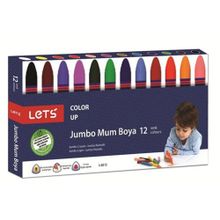 Lets L-6512P 12 Renk Plastik Kutulu Jumbo Mum Boya