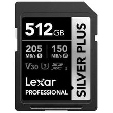 Lexar 512 GB Silver Plus SD UHS-I V30 U3 205 MB/s Hafıza Kartı
