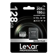 Lexar LMSSIPL128G-BNANG 128 GB High Performance Silver Plus MicroSDXC UHS-I Up to 205 MB/S Read 150 MB/S Bellek Kartı