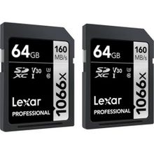 Lexar Professional 64 GB 1066X UHS-I SDXC 2 li Hafıza Kartı