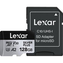 Lexar Professional Silver Plus LMSSIPL128G Class 10 UHS-I U3 A2 V30 128 GB Micro SD Hafıza Kartı